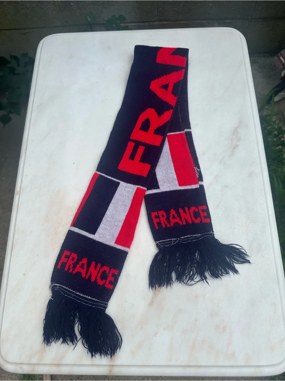 Vintage France World Cup Football Soccer Scarf